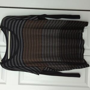 ~BAILEY 44~ LONG SLEEVE STRIPED BOXY STRETCHY TOP-L